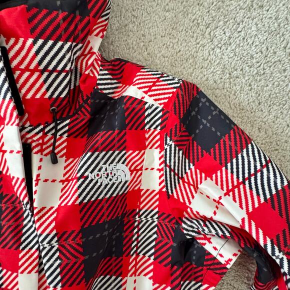 North Face TNF 3 in 1 Monarch Triclimate Jacket Red Plaid Women Ski Snow - Picture 5 of 16